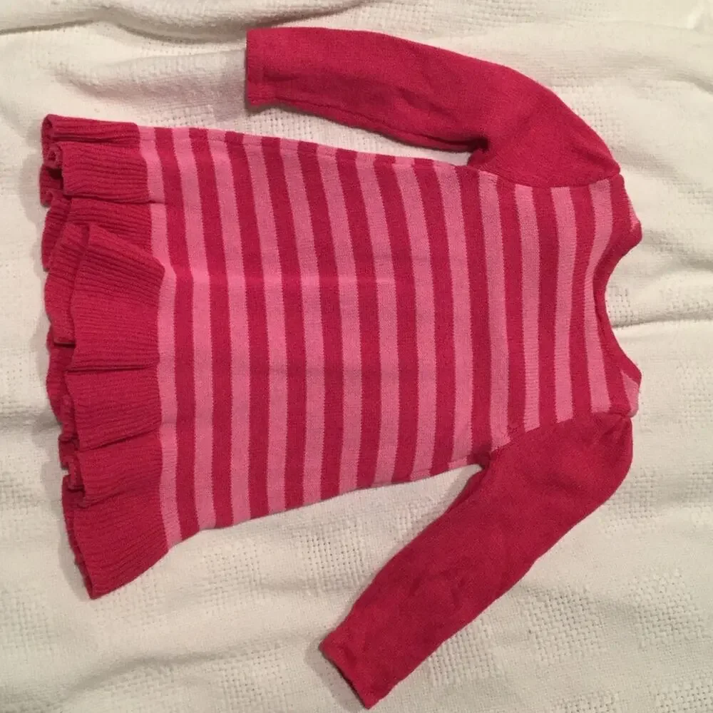 Gymboree 12-18 Pink stripe sweater dress worn once